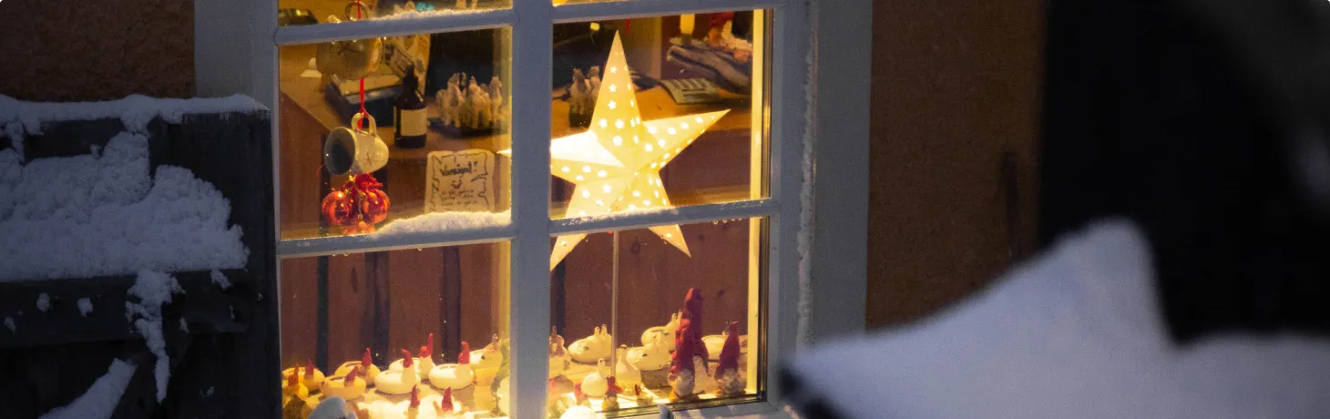 Stuga med julstjärna