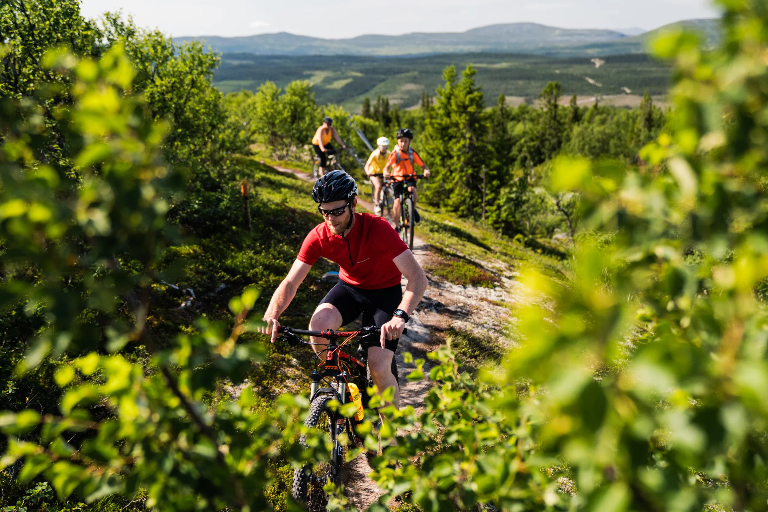 Cyklister på cykelleden Bergspasset