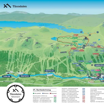 Ledkarta över Tänndalens Cykelleder